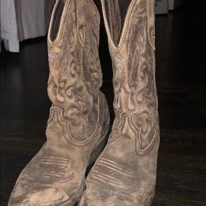 Brown cowboy boots